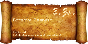 Borsova Zsanett névjegykártya